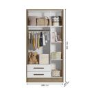 Guarda-roupas 3 Portas 2 Gavetas Multimóveis Cr35090