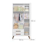 Guarda-roupas 3 Portas 2 Gavetas Retrô Q Charm -branco Branco