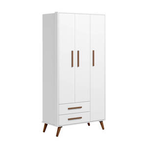 Foto de Guarda-roupas 3 Portas 2 Gavetas Retrô Q Charm -branco Branco