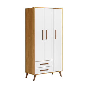 Foto de Guarda-roupas 3 Portas 2 Gavetas Retrô Q Charm -freijo-branco