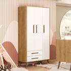 Guarda-roupas 3 Portas 2 Gavetas Retrô Q Charm -freijo-branco