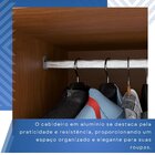 Guarda-roupas 3 Portas 6 Gavetas Com Espelho Dinamarca Cinamo