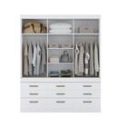 Guarda Roupas 3 Portas 9 Gavetas Com Espelhos Chef Branco