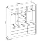 Guarda Roupas 3 Portas Com Espelho 9 Gavetas Detroid D02 Bran