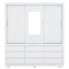 Guarda Roupas 3 Portas Com Espelho 9 Gavetas Detroid D02 Bran