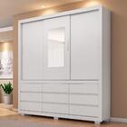 Guarda Roupas 3 Portas Com Espelho 9 Gavetas Detroid D02 Bran