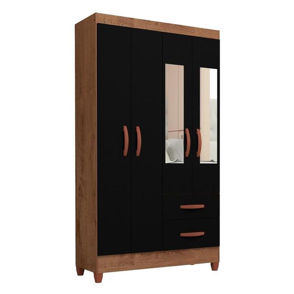 Guarda-roupas 4 Portas 2 Gavetas E Espelhos Multimóveis Cr351