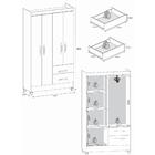 Guarda-roupas 4 Portas 2 Gavetas E Espelhos Multimóveis Cr351