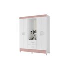 Guarda Roupas 4 Portas 2 Gavetas Mobi Capelinha Branco Fosco
