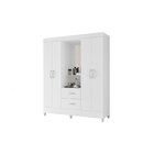 Guarda Roupas 4 Portas 2 Gavetas Mobi Capelinha Branco Fosco