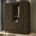 Guarda Roupas 4 Portas 2 Gavetas Mobi Capelinha Cedro