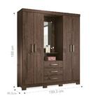 Guarda Roupas 4 Portas 3 Gavetas Palau Ébano