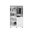 Guarda Roupas 4 Portas 3 Gavetas Tokio Nature/cinza