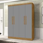 Guarda Roupas 4 Portas 4 Gavetas Malibu New Nature/cinza