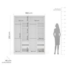 Guarda Roupas 4 Portas 4 Gavetas Porto Branco/verde