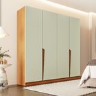 Guarda Roupas 4 Portas 4 Gavetas Porto Freijó/verde