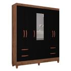 Guarda-roupas 5 Portas 4 Gavetas Com Espelho Multimóveis Cr35