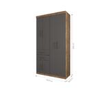 Guarda Roupas 6 Portas 2 Gavetas Bangalore Atacama Grafite