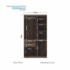 Guarda Roupas 6 Portas 2 Gavetas Com Espelhos Bangalore Ébano