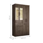 Guarda Roupas 6 Portas 2 Gavetas Com Espelhos Bangalore Ébano