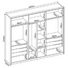 Guarda Roupas 6 Portas 3 Espelhos Atrice Com Pés Amendola Gra