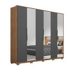 Guarda Roupas 6 Portas 3 Espelhos Atrice Com Pés Amendola Gra