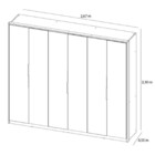 Guarda Roupas 6 Portas 3 Espelhos Atrice Com Pés Amendola Gra