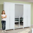 Guarda Roupas 6 Portas 4 Gavetas 100% Mdf Com Espelho E Pés L