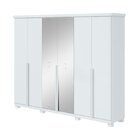 Guarda Roupas 6 Portas 4 Gavetas 100% Mdf Com Espelho E Pés L