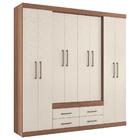 Guarda Roupas 8 Portas 4 Gavetas Casal Boston Jatobá Areia