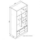 Guarda-roupas  Solteiro Infantil/juvenil 2 Portas E 2 Gavetas