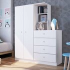 Guarda-roupas  Solteiro Infantil/juvenil 2 Portas E Cômoda 4