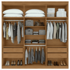Guarda-roupas Alonzo 6 Portas C/esp E C/pes Pvc Amendoa Clean