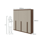 Guarda-roupas Alonzo 6 Portas C/esp E S/pes Pvc Imbuia Clean/