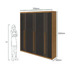 Guarda-roupas Azael 6 Portas S/esp E C/pes Pvc Amendoa Clean/