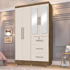 Guarda Roupas C/espelho 4 Portas Gavetas Jequitibá/off White