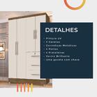 Guarda Roupas C/espelho 4 Portas Gavetas Jequitibá/off White