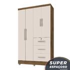 Guarda Roupas C/espelho 4 Portas Gavetas Jequitibá/off White