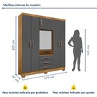 Guarda Roupas Capelinha 6 Portas E 3 Gavetas Gales Carvalho A