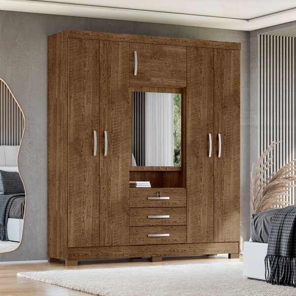 Guarda Roupas Capelinha 6 Portas E 3 Gavetas Gales Malbec