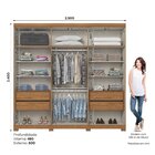 Guarda Roupas Casal 06 Portas 04 Gavetas Com Pés Em Abs 100%