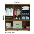 Guarda Roupas Casal 10 Portas 3 Gavetas Monaco Madeirado / Ar