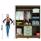 Guarda Roupas Casal 10 Portas 3 Gavetas Monaco Madeirado / Ar