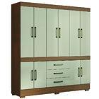 Guarda Roupas Casal 10 Portas 3 Gavetas Monaco Madeirado / Ar