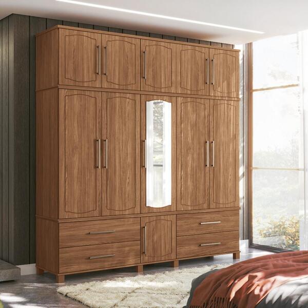 Guarda Roupas Casal 11 Portas 4 Gavetas Manchester Jatobá
