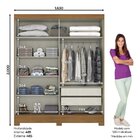 Guarda Roupas Casal 2 Portas 2 Gavetas B74 Nature/off White