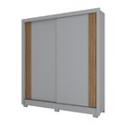 Guarda Roupas Casal 2 Portas 4 Gavetas B93 Cinza/nature