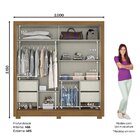 Guarda Roupas Casal 2 Portas 4 Gavetas B93 Nature/off White