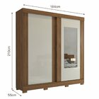 Guarda Roupas Casal 2 Portas De Correr 3 Gavetas E Espelho Fl