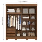 Guarda Roupas Casal 2 Portas De Correr 3 Gavetas E Espelho Fl